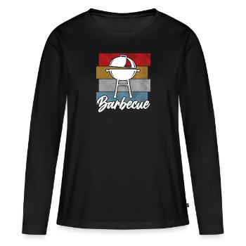 Grillen BBQ Grillmeister Steak Grillsaison Wurst - Frauen Premium Bio Langarmshirt - Schwarz - Vorne - Julia (174cm)