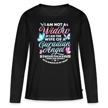 Veuve d’un homme beau, deuil, - T-shirt manches longues Premium bio Femme - noir - Devant - Julia (174cm)