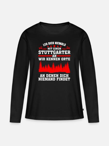 Stuttgart Stuttgarter Witz - Frauen Premium Bio Langarmshirt - Schwarz
