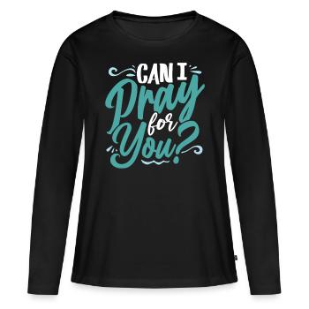 Verse biblique, Dieu chrétien, prière - T-shirt manches longues Premium bio Femme - noir - Devant - Julia (174cm)