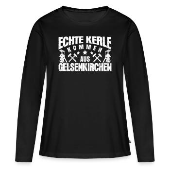 Gelsenkirchen Gelsenkirchener - Frauen Premium Bio Langarmshirt - Schwarz - Vorne - Julia (174cm)