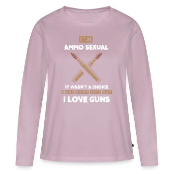 Ammunition Sexually, I Love Guns, Gun Owners - Women's Premium Organic Long Sleeve Shirt - dusky pink - Front - Julia (174cm)
