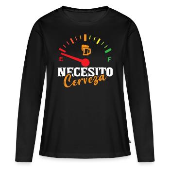 Drôle de bière mexicaine Necesito Cerveza - T-shirt manches longues Premium bio Femme - noir - Devant - Julia (174cm)