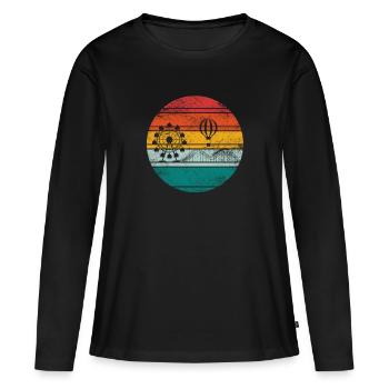 Parc d’attractions de kermesse Parc d’attractions Rummel - T-shirt manches longues Premium bio Femme - noir - Devant - Julia (174cm)