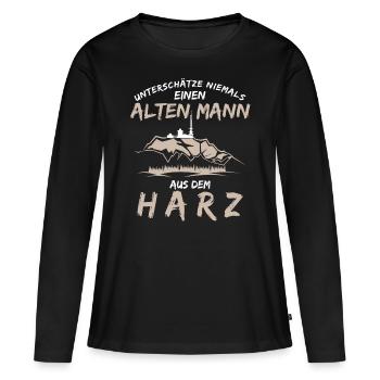 Harz Harzer Brocken - Frauen Premium Bio Langarmshirt - Schwarz - Vorne - Julia (174cm)