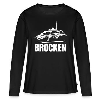 Harz Wandern Harzer Brocken - Frauen Premium Bio Langarmshirt - Schwarz - Vorne - Julia (174cm)