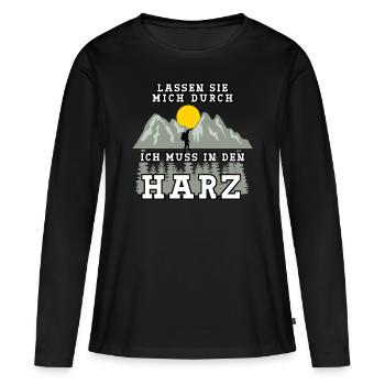 Harz Urlaub Harzer Wandern - Frauen Premium Bio Langarmshirt - Schwarz - Vorne - Julia (174cm)