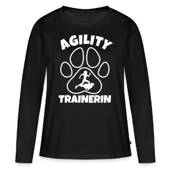 Agility Trainerin - Frauen Premium Bio Langarmshirt - Schwarz - Vorne - Julia (174cm)