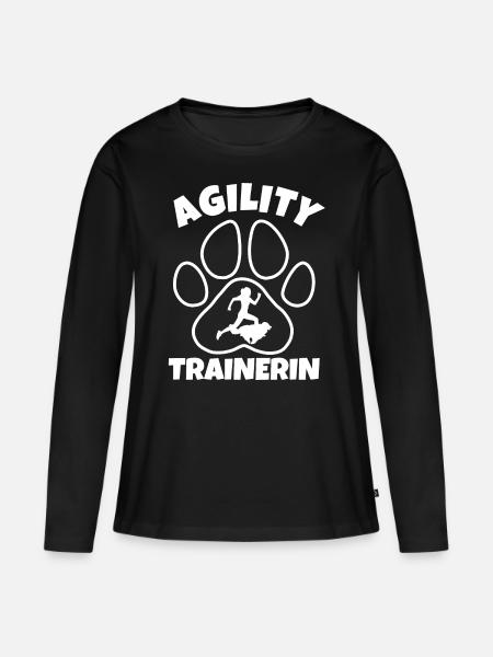 Agility Trainerin - Frauen Premium Bio Langarmshirt - Schwarz