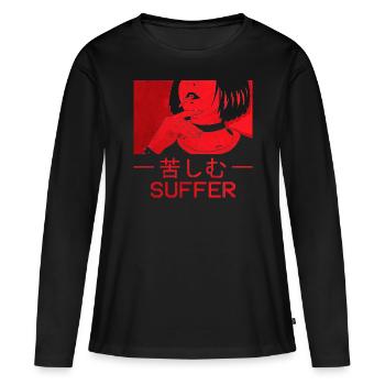 Suffer Goth Anime Girl Waifu Japanese Manga Gothic - T-shirt manches longues Premium bio Femme - noir - Devant - Julia (174cm)