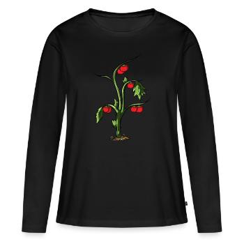 Tomate - Frauen Premium Bio Langarmshirt - Schwarz - Vorne - Julia (174cm)