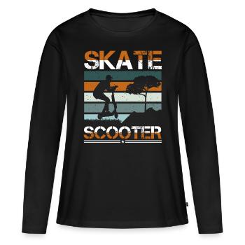 Scooter scooter scooter scooter scooter électrique - T-shirt manches longues Premium bio Femme - noir - Devant - Julia (174cm)