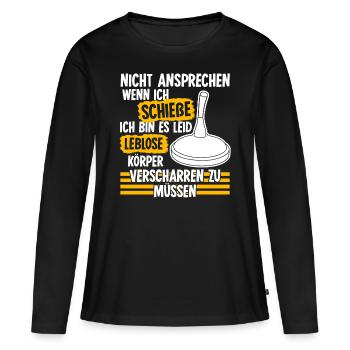 Eisstock Stockschießen Witz Stocksport - Frauen Premium Bio Langarmshirt - Schwarz - Vorne - Julia (174cm)