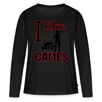 J’aime games Domina Mistress - T-shirt manches longues Premium bio Femme - noir - Devant - Julia (174cm)