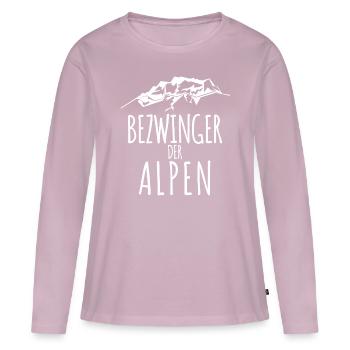 Alpenüberquerer Alpenüberquerung E5 - Frauen Premium Bio Langarmshirt - Altrosa - Vorne - Julia (174cm)
