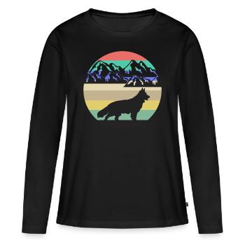 Chiens de berger Berges Bergers Blancs - T-shirt manches longues Premium bio Femme - noir - Devant - Julia (174cm)