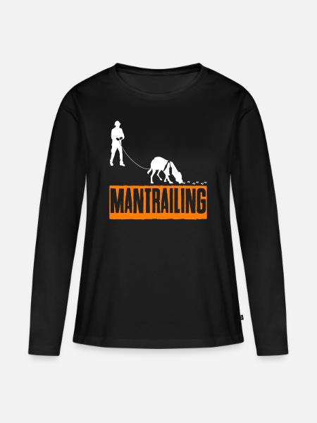 Mantrailing Rettungshund Fährtenhund - Frauen Premium Bio Langarmshirt - Schwarz
