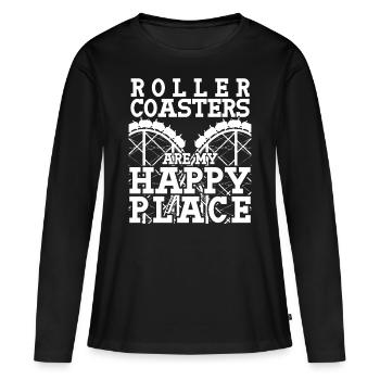 Montagnes russes Roller Coasters - T-shirt manches longues Premium bio Femme - noir - Devant - Julia (174cm)