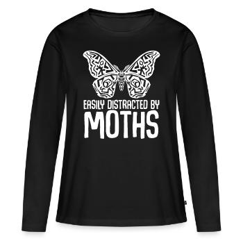 Motten Meme Motte - T-shirt manches longues Premium bio Femme - noir - Devant - Julia (174cm)