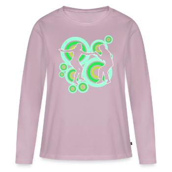 Boogie Woogie Retro Dancer - Women's Premium Organic Long Sleeve Shirt - dusky pink - Front - Julia (174cm)