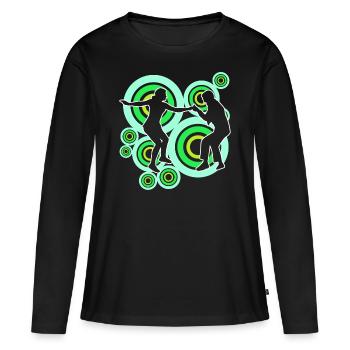 Boogie Woogie Retro Tänzer - Frauen Premium Bio Langarmshirt - Schwarz - Vorne - Julia (174cm)