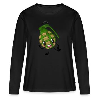 Grenade - T-shirt manches longues Premium bio Femme - noir - Devant - Julia (174cm)