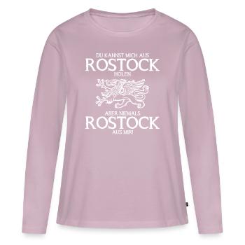 Rostock Rostocker Wappen - Frauen Premium Bio Langarmshirt - Altrosa - Vorne - Julia (174cm)