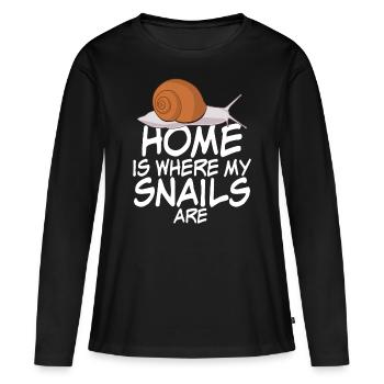 Escargots Escargots Blague Escargot Escargot - T-shirt manches longues Premium bio Femme - noir - Devant - Julia (174cm)