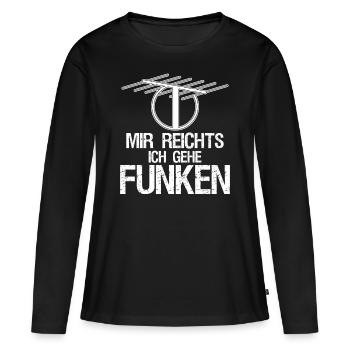 Amateurfunk Funk Antenne Amateurfunker - Frauen Premium Bio Langarmshirt - Schwarz - Vorne - Julia (174cm)