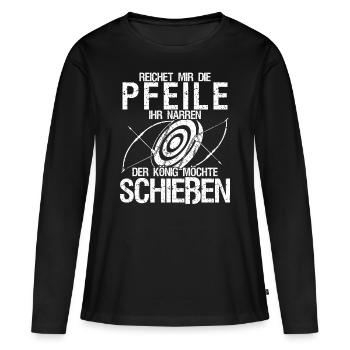 Recurvebogen Langbogen Bogenschießen - Frauen Premium Bio Langarmshirt - Schwarz - Vorne - Julia (174cm)