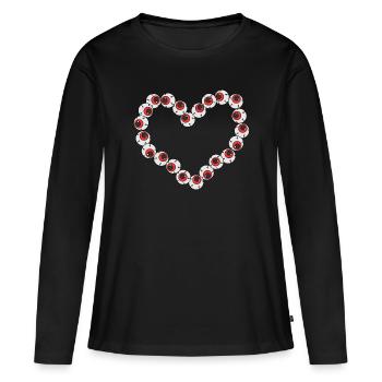 Weirdcore Aesthetic Strange Heart from Eyeballs Odd - Women's Premium Organic Long Sleeve Shirt - black - Front - Julia (174cm)