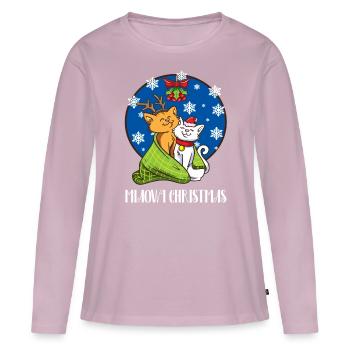 Miaowi Christmas Katzen Pärchen Weihnachten - Frauen Premium Bio Langarmshirt - Altrosa - Vorne - Julia (174cm)