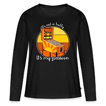 Flipper Rétro Flipper Machine Pinball - T-shirt manches longues Premium bio Femme - noir - Devant - Julia (174cm)