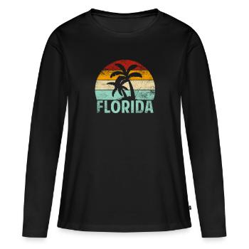 Floride - T-shirt manches longues Premium bio Femme - noir - Devant - Julia (174cm)