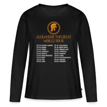Histoire de la Grèce antique Alexandre le Grand - T-shirt manches longues Premium bio Femme - noir - Devant - Julia (174cm)