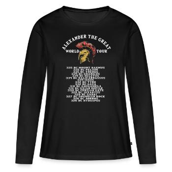 Histoire de la Grèce antique Alexandre le Grand - T-shirt manches longues Premium bio Femme - noir - Devant - Julia (174cm)