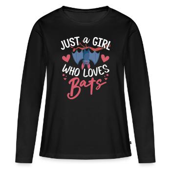 Chauves-souris, Chauve-souris - T-shirt manches longues Premium bio Femme - noir - Devant - Julia (174cm)