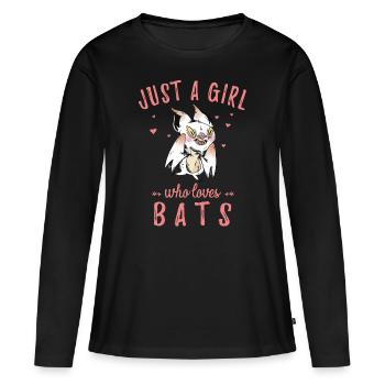 Chauves-souris, Chauve-souris - T-shirt manches longues Premium bio Femme - noir - Devant - Julia (174cm)