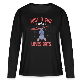 Chauves-souris, Chauve-souris - T-shirt manches longues Premium bio Femme - noir - Devant - Julia (174cm)