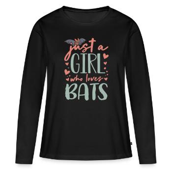 Chauves-souris, Chauve-souris - T-shirt manches longues Premium bio Femme - noir - Devant - Julia (174cm)