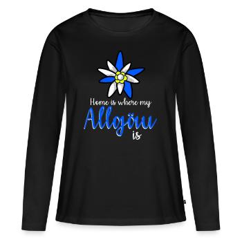 Allgäu Flower Allgäuer - T-shirt manches longues Premium bio Femme - noir - Devant - Julia (174cm)