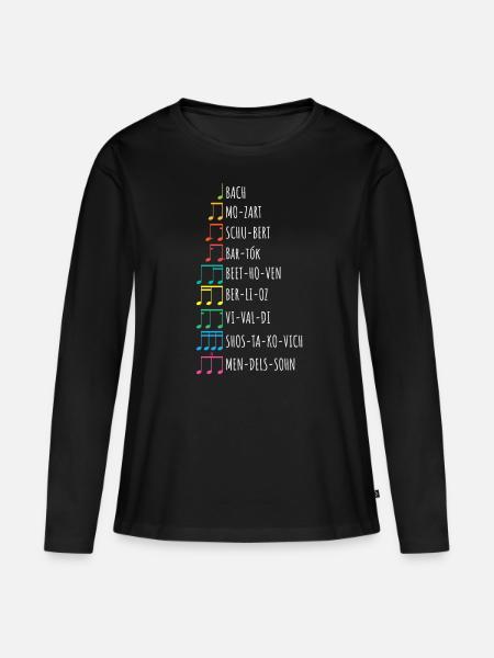 Klassische Komponisten, Komponisten, Musik - Frauen Premium Bio Langarmshirt - Schwarz