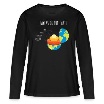 Schichten Der Erde, Wissenschaft, Erde, Planet - Frauen Premium Bio Langarmshirt - Schwarz - Vorne - Julia (174cm)