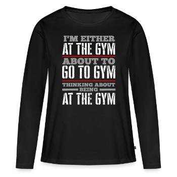 Accros au fitness - T-shirt manches longues Premium bio Femme - noir - Devant - Julia (174cm)