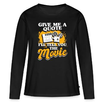 Cinema Movie Quote Movie Flap - Women's Premium Organic Long Sleeve Shirt - black - Front - Julia (174cm)