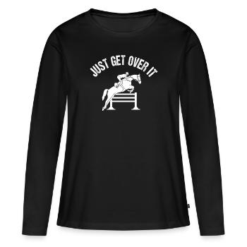 Cheval, chevaux, filles et chevaux - T-shirt manches longues Premium bio Femme - noir - Devant - Julia (174cm)