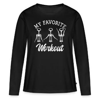 Amateurs de vin, vin buvant du vin - T-shirt manches longues Premium bio Femme - noir - Devant - Julia (174cm)