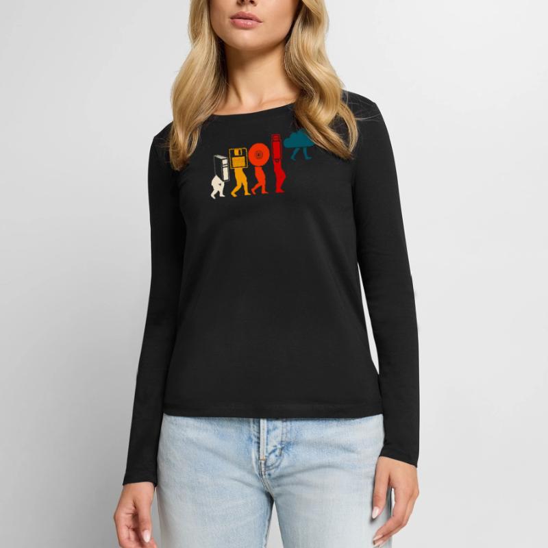 Cloud Programmer Evolution. Frauen Premium Bio Langarmshirt