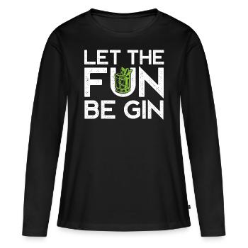 Buveur de gin, que le plaisir soit le gin - T-shirt manches longues Premium bio Femme - noir - Devant - Julia (174cm)