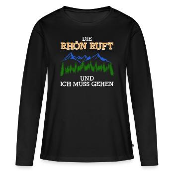 Rhön ruft Wandern Spruch Rhöner Berge - Frauen Premium Bio Langarmshirt - Schwarz - Vorne - Julia (174cm)
